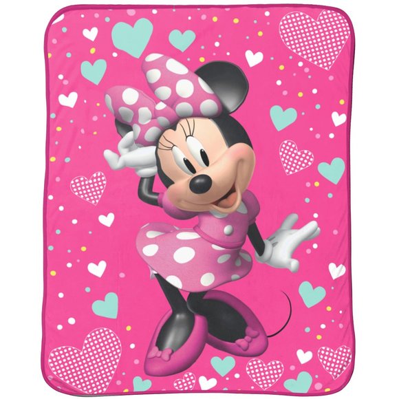 'MINNIE MOUSE' PLUSH THROW BLANKET "DISNEY" - Picture 1 of 16